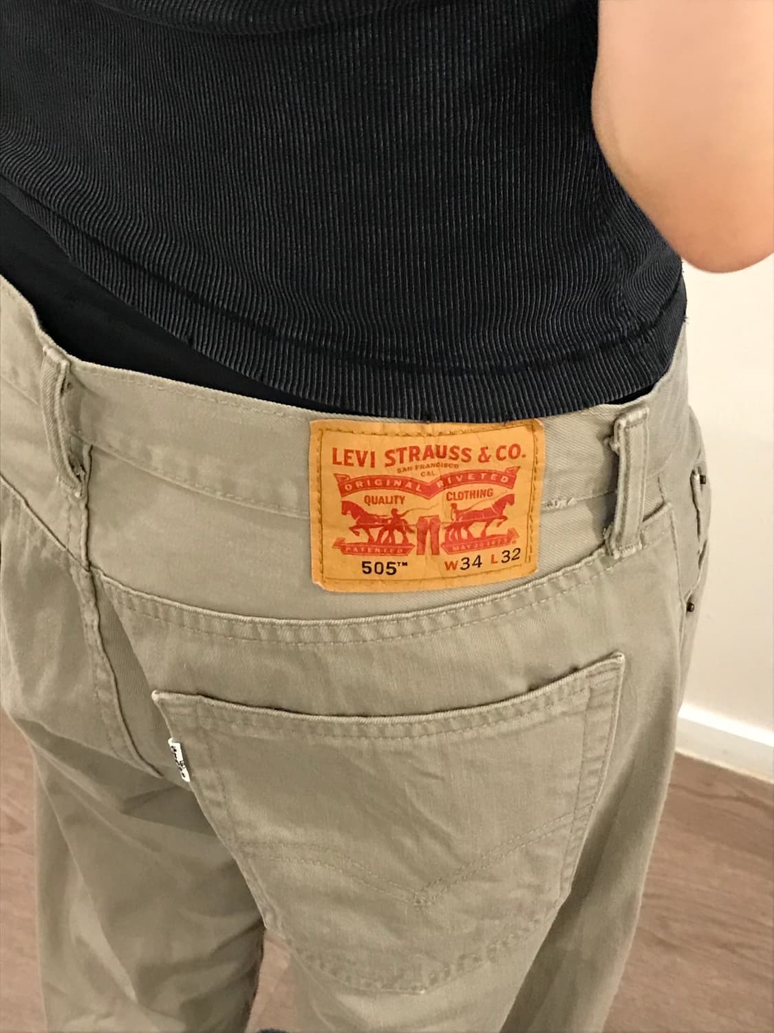 리바이스 505 화이트탭 34/32 베이지 팬츠 상품이미지5