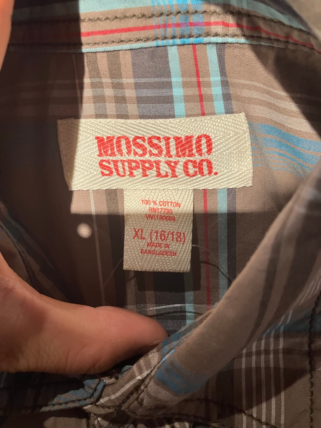 Mossimo Supply Co 체크 반팔 셔츠 XL 상품이미지5