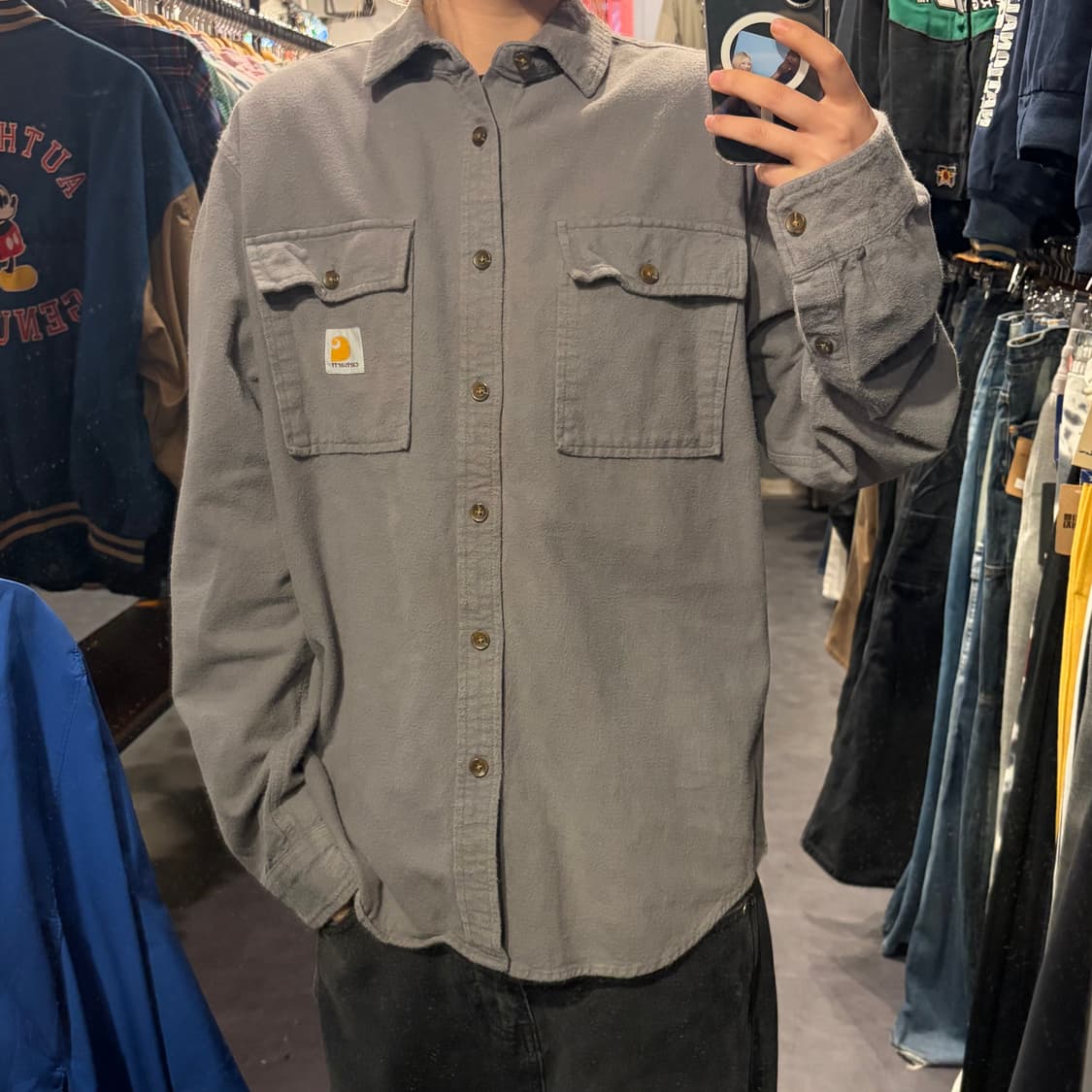 [IM] Carhartt 칼하트 긴팔 셔츠 투포켓 그레이 상품이미지2
