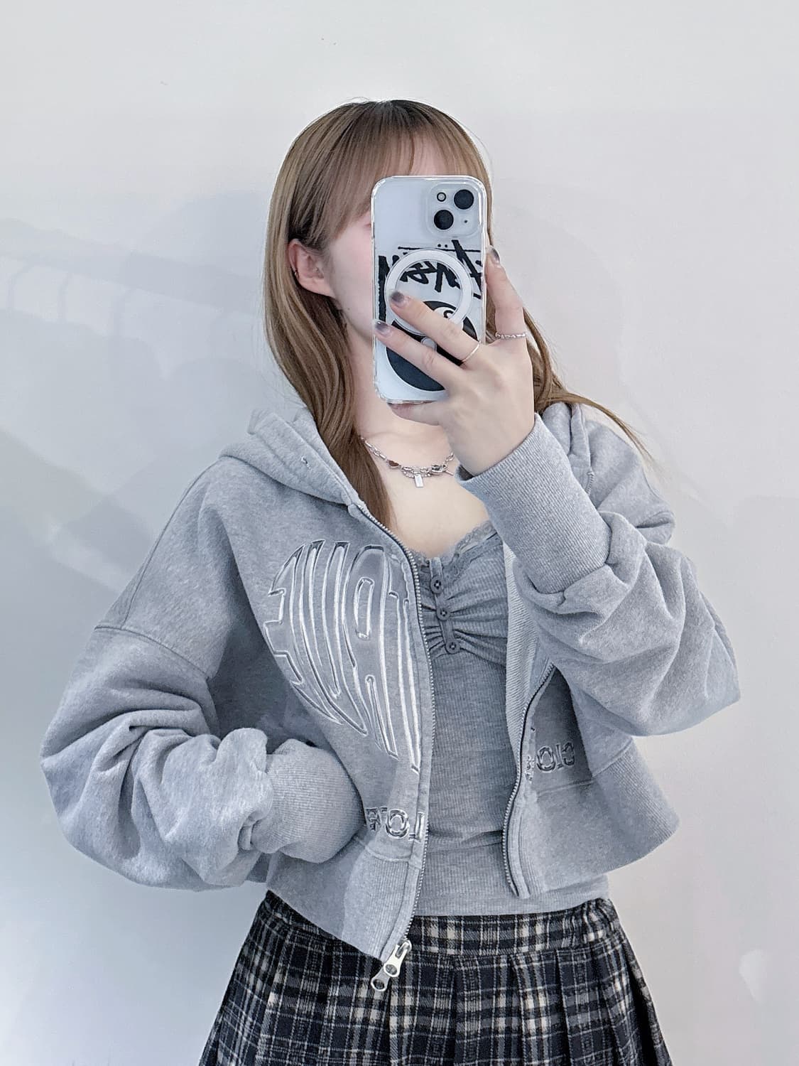 러브이즈트루 그레이 투웨이 후드집업 상품이미지2