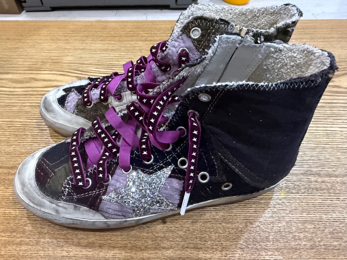 골든구스 하이탑 스니커즈 퍼플 스타 francy 240(37) 상품이미지4