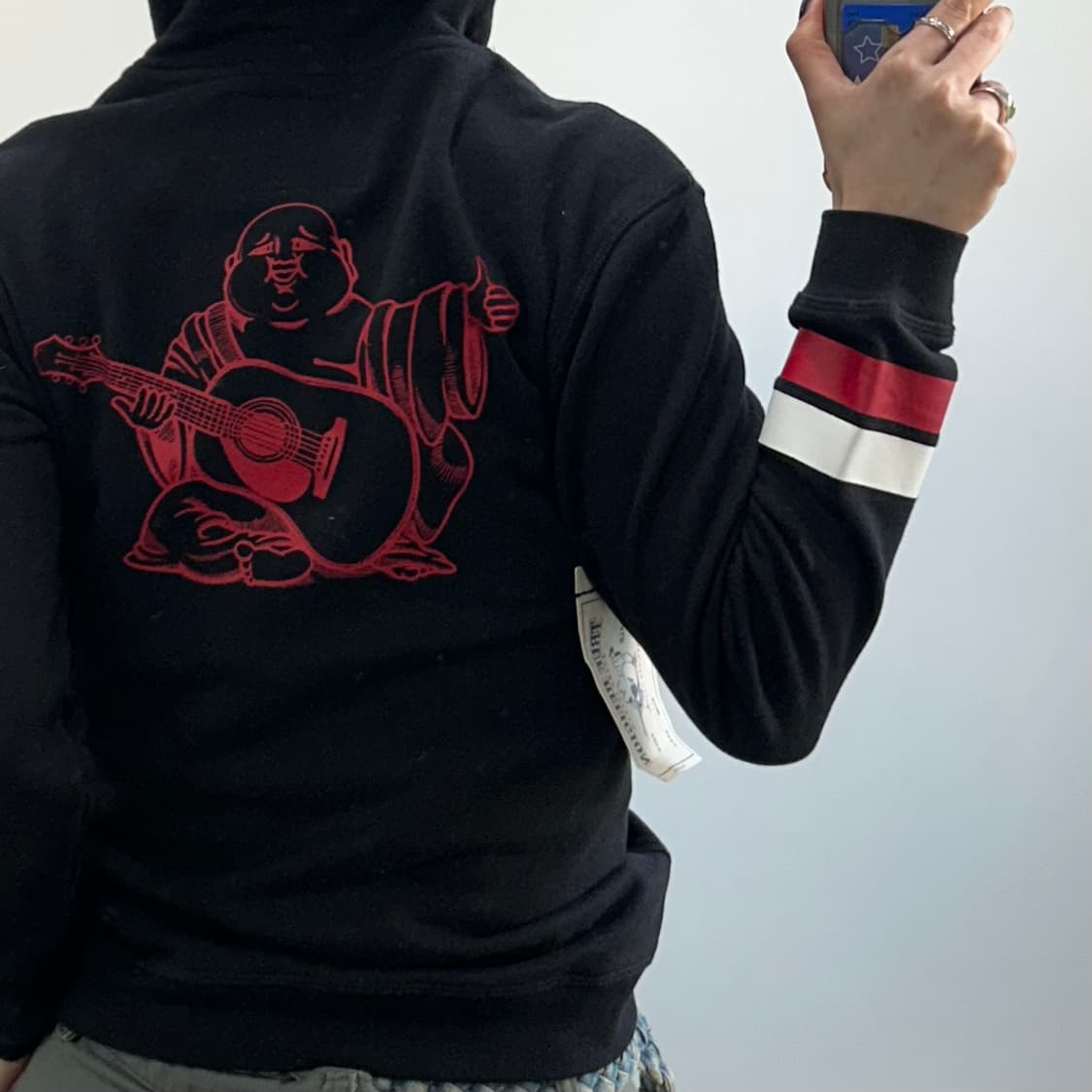 Truereligion 트루릴리젼 데드스탁 레드로고 백포인트 후드집업   상품이미지3