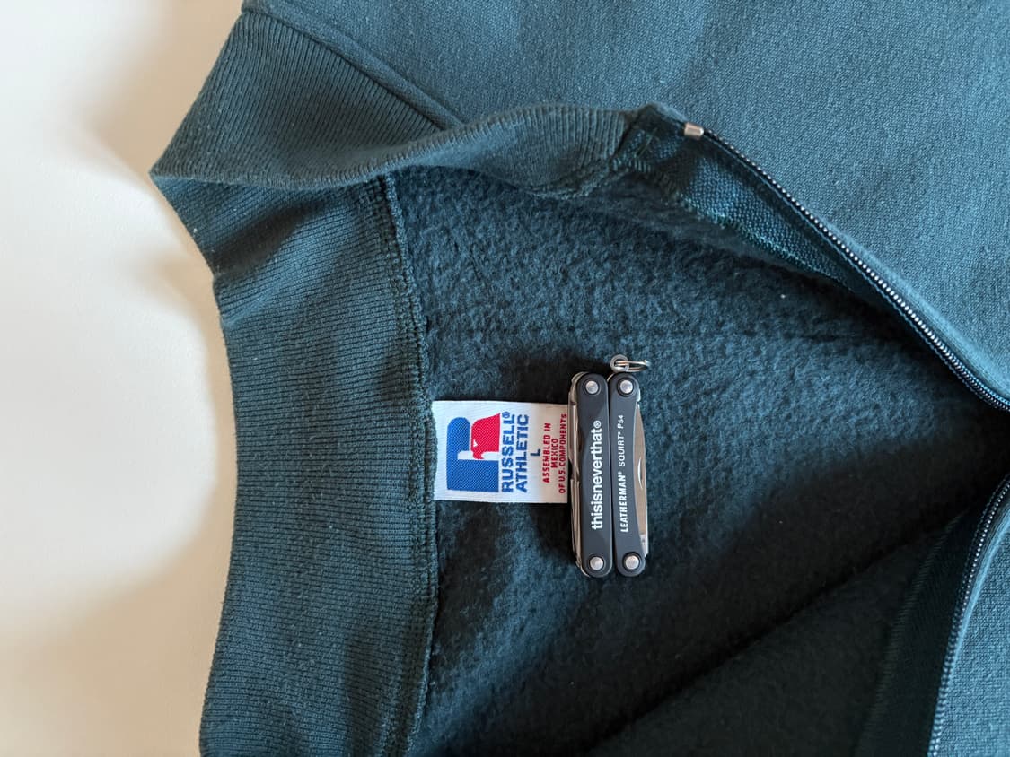 00s 90s 러셀 스웻 집업 라지 다크 그린 상품이미지5