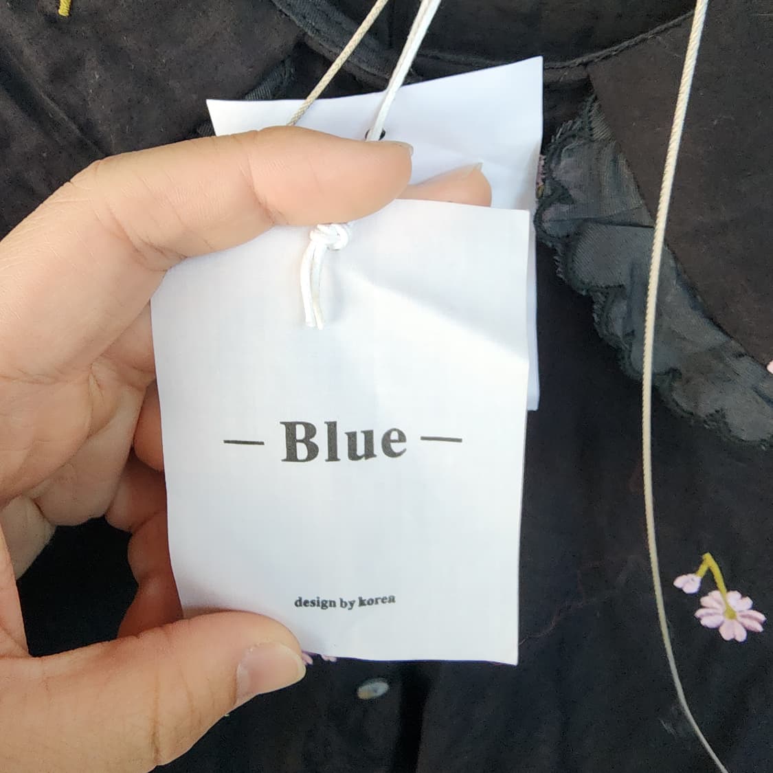 블랙 플라워 자수 레이스 블라우스 상품이미지5