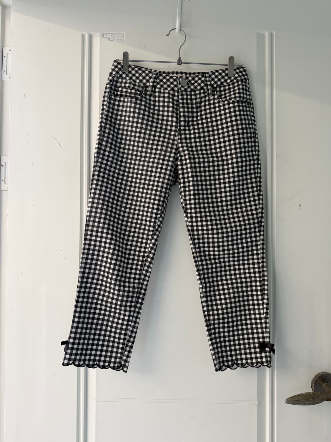 일본빈티지 체크 리본 카프리팬츠 상품이미지5