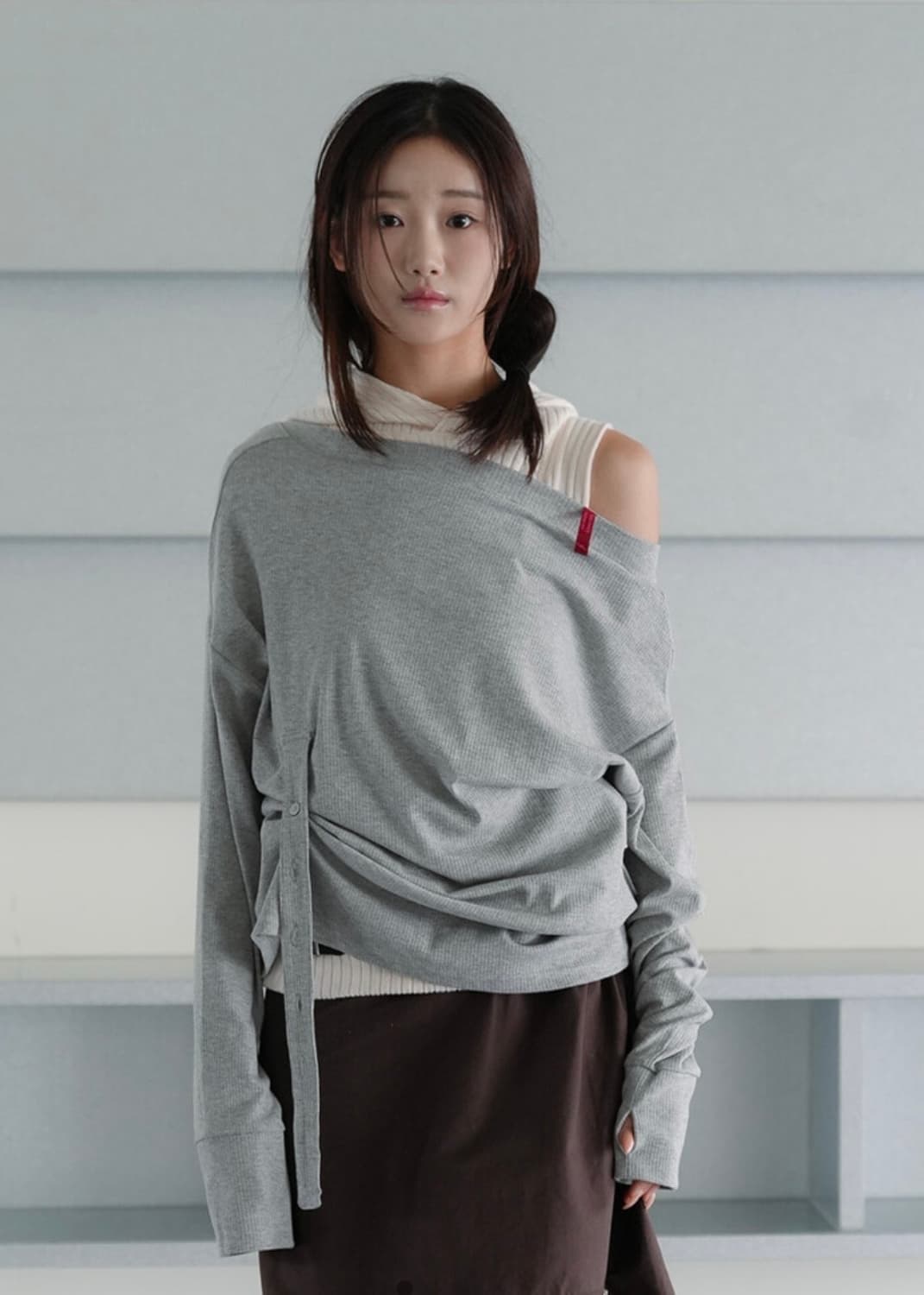 Yinandyang 인앤양하모니 그레이 웜업 탑 상품이미지1