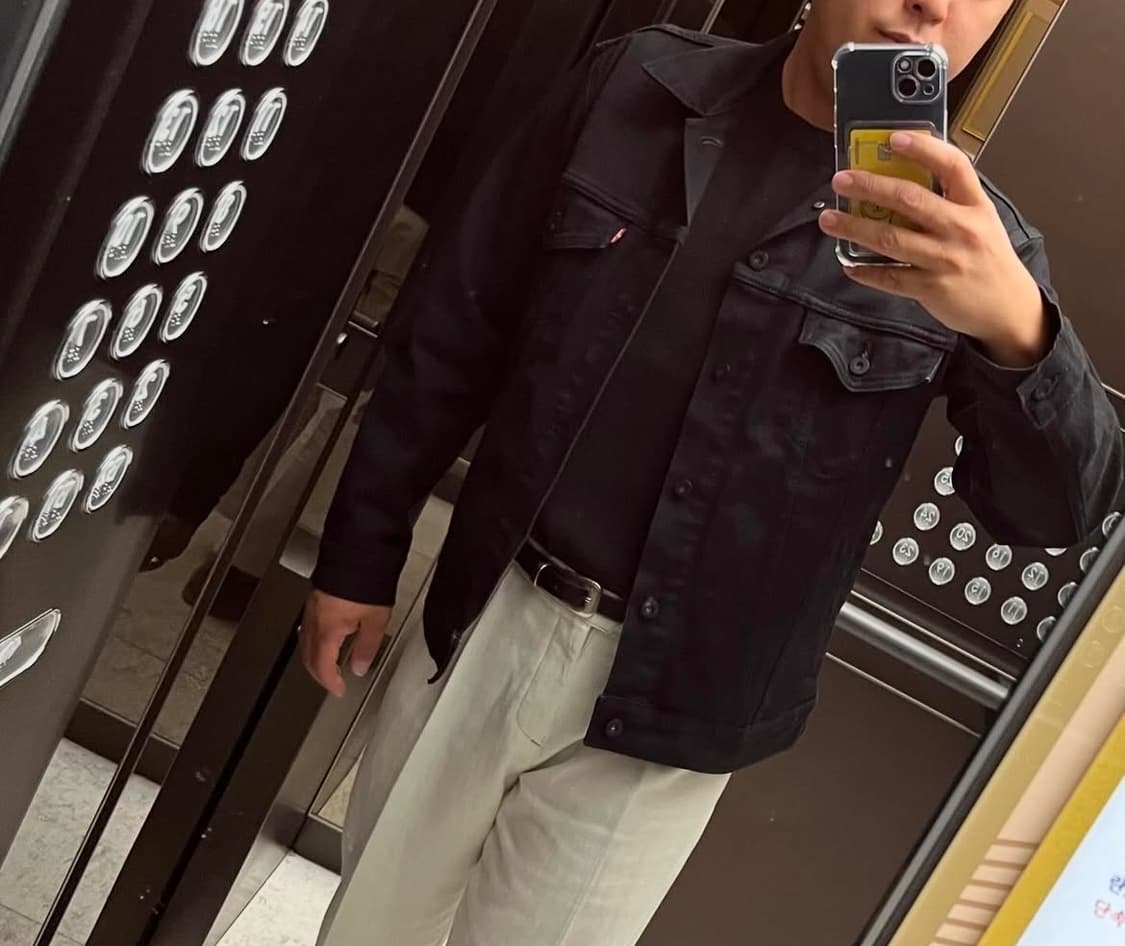 리바이스 블랙 데님 트러커 면자켓 M-L, 100 상품이미지6