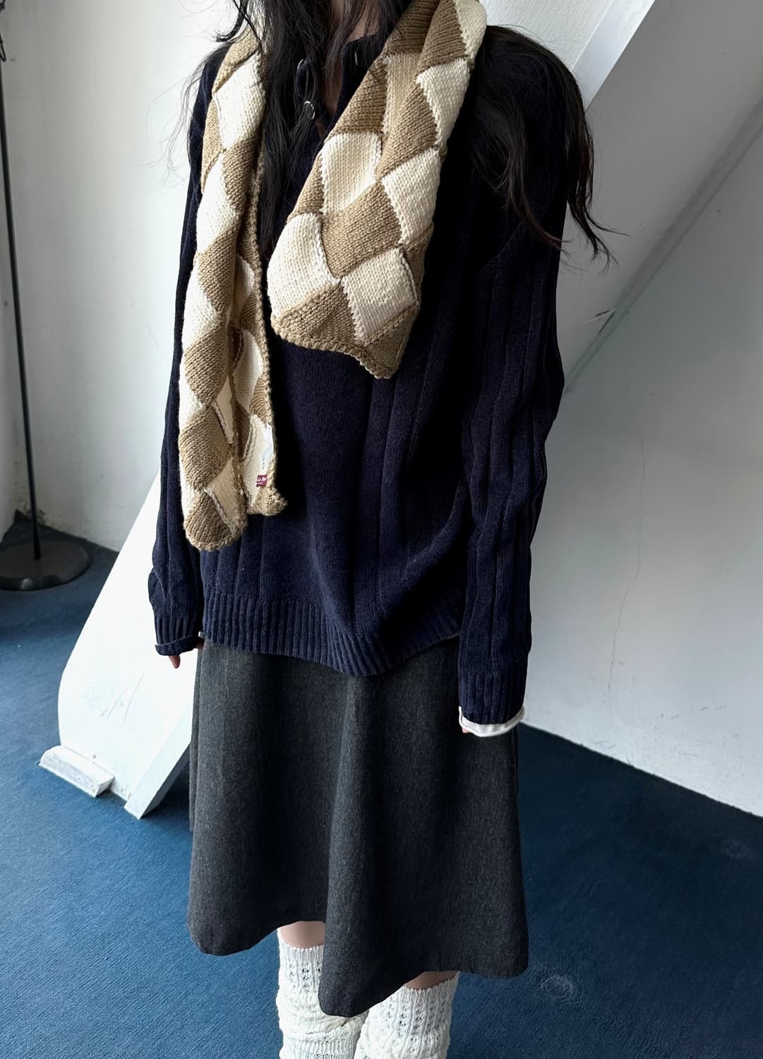 Italy made design pattern knit muffler 상품이미지3