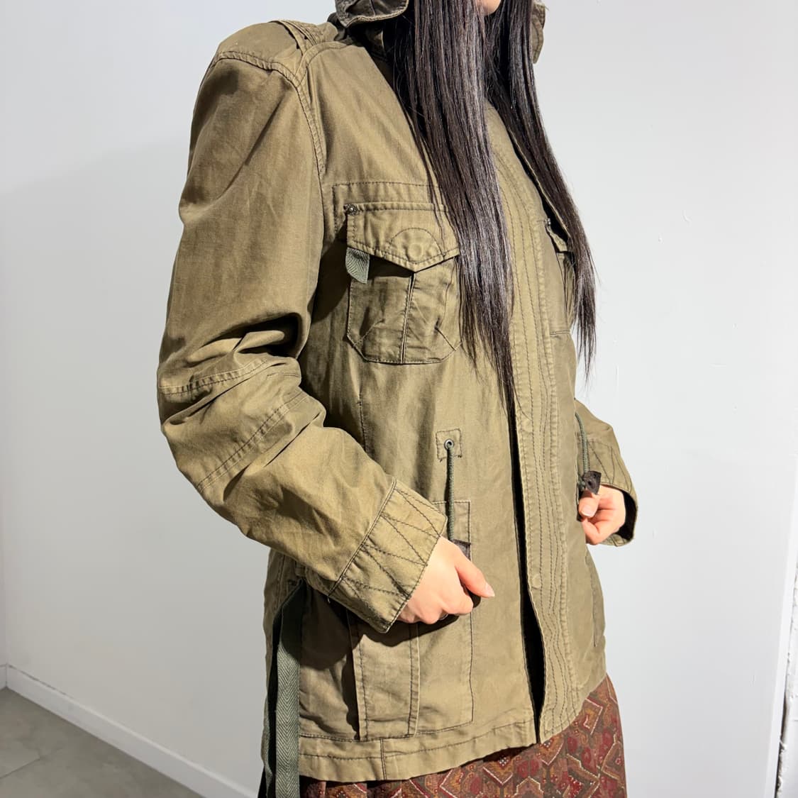 PPFM 카키 퍼 후드 야상 자켓 상품이미지2