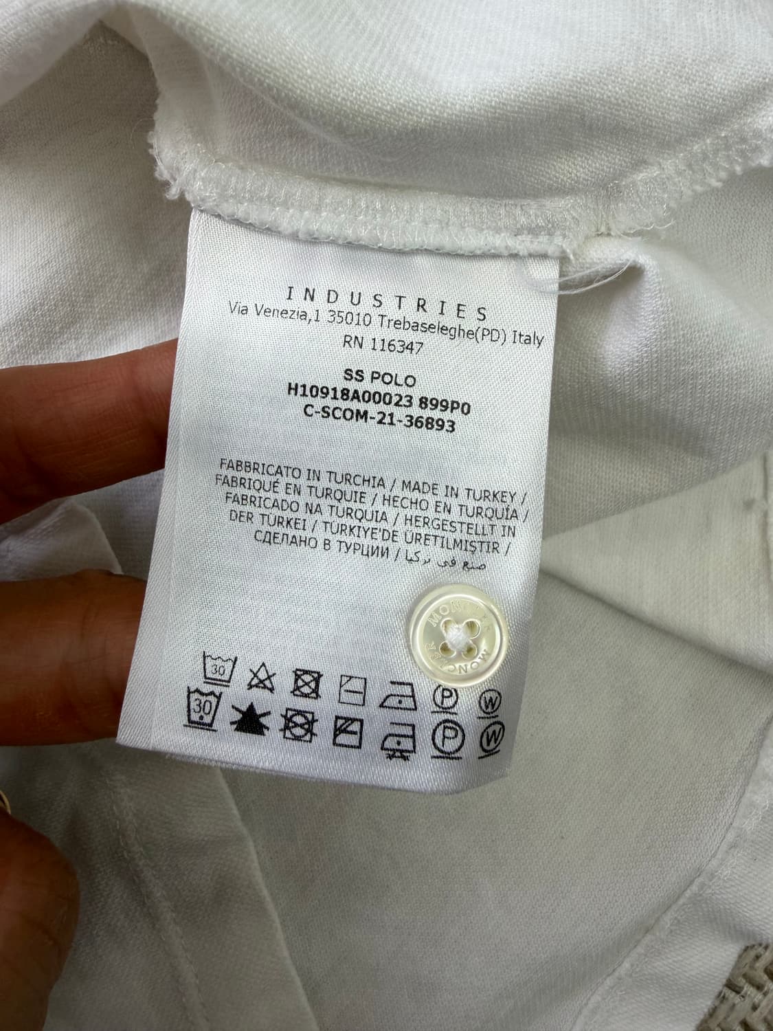 정품) 몽클레어 남성 화이트 삼선 폴로 PK 반팔티 M 상품이미지8