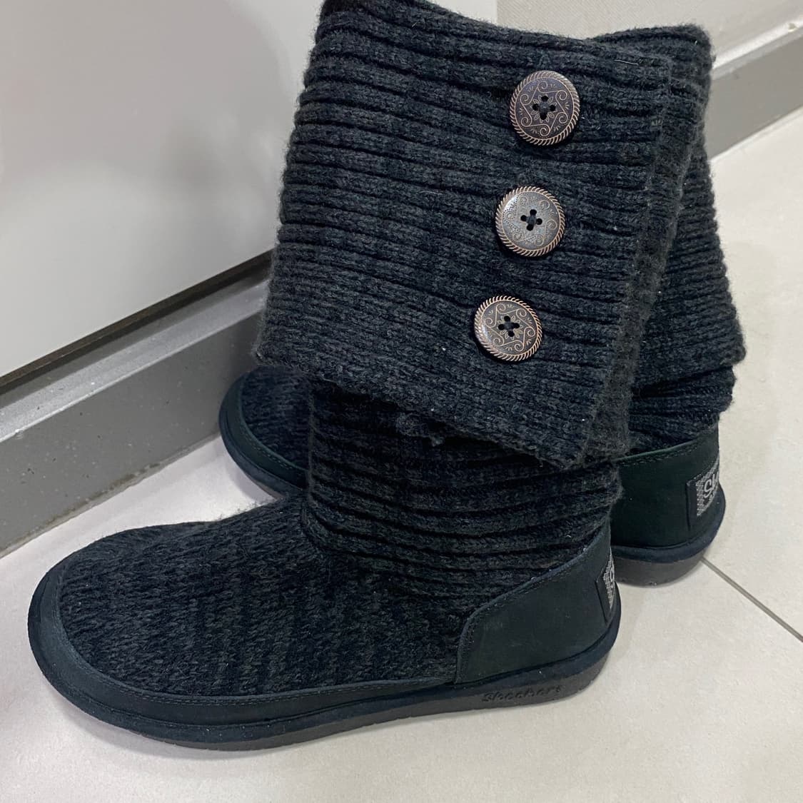 스케쳐스 블랙 니트 카디 부츠 / 빈티지 어그 카디 상품이미지5