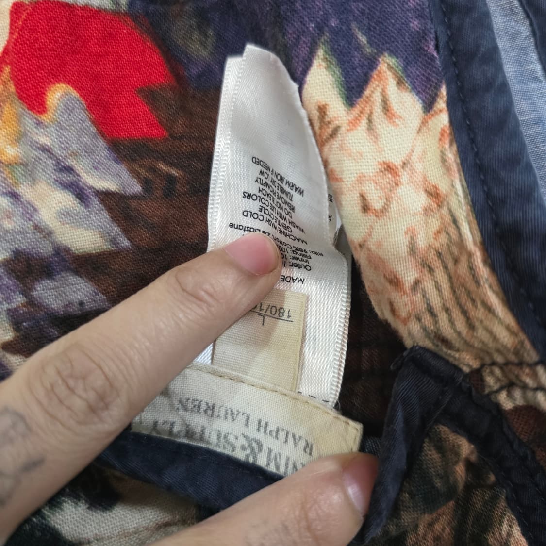 폴로 랄프로렌 데님&서플라이 빈티지 패치워크 조끼 베스트 집업 자켓  L 상품이미지7