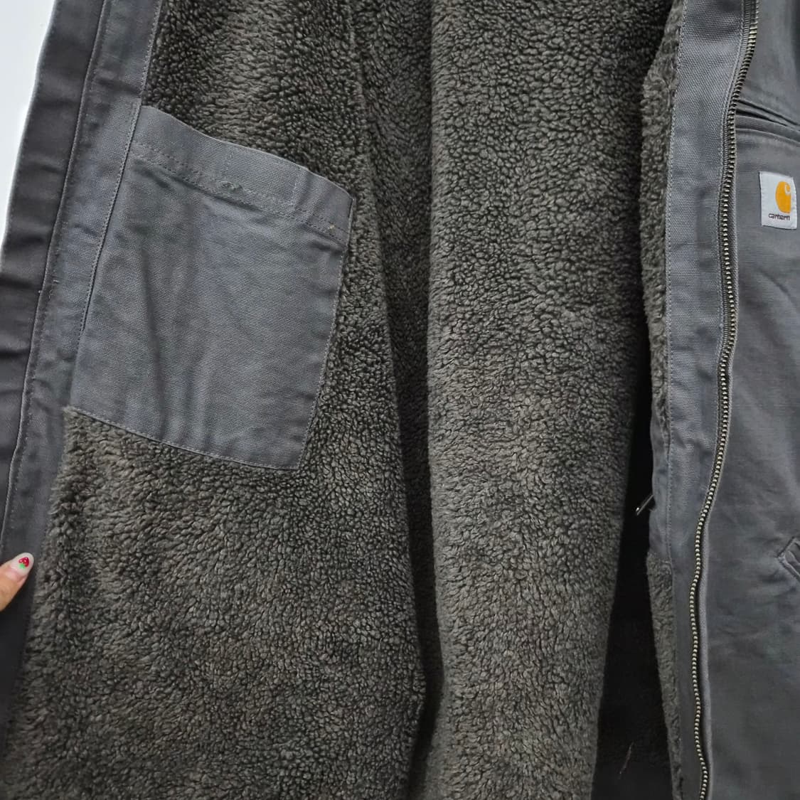 칼하트 워시드 덕 셰르파 안감 자켓 차콜색 남성 XL 상품이미지8