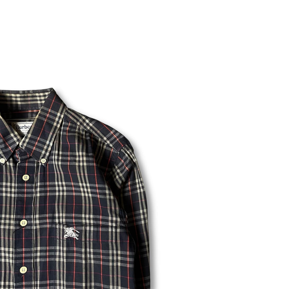 버버리 네이비 멀티 체크 긴팔 셔츠 S 상품이미지2