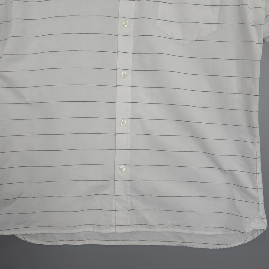 라코스테 Lacoste 슬림핏 스트라이프 린넨 혼방 반팔셔츠 105 상품이미지4