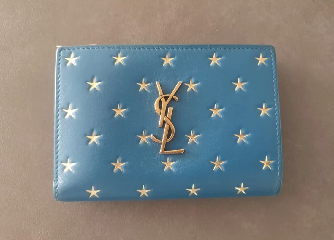 Ysl 입생로랑 스카이블루 스타 레더 반지갑 상품이미지2