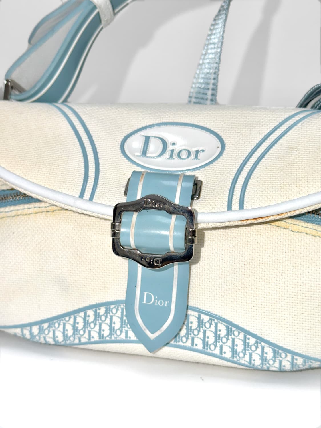 디올 트로터 새들 캔버스 바게트 크로스백 상품이미지3