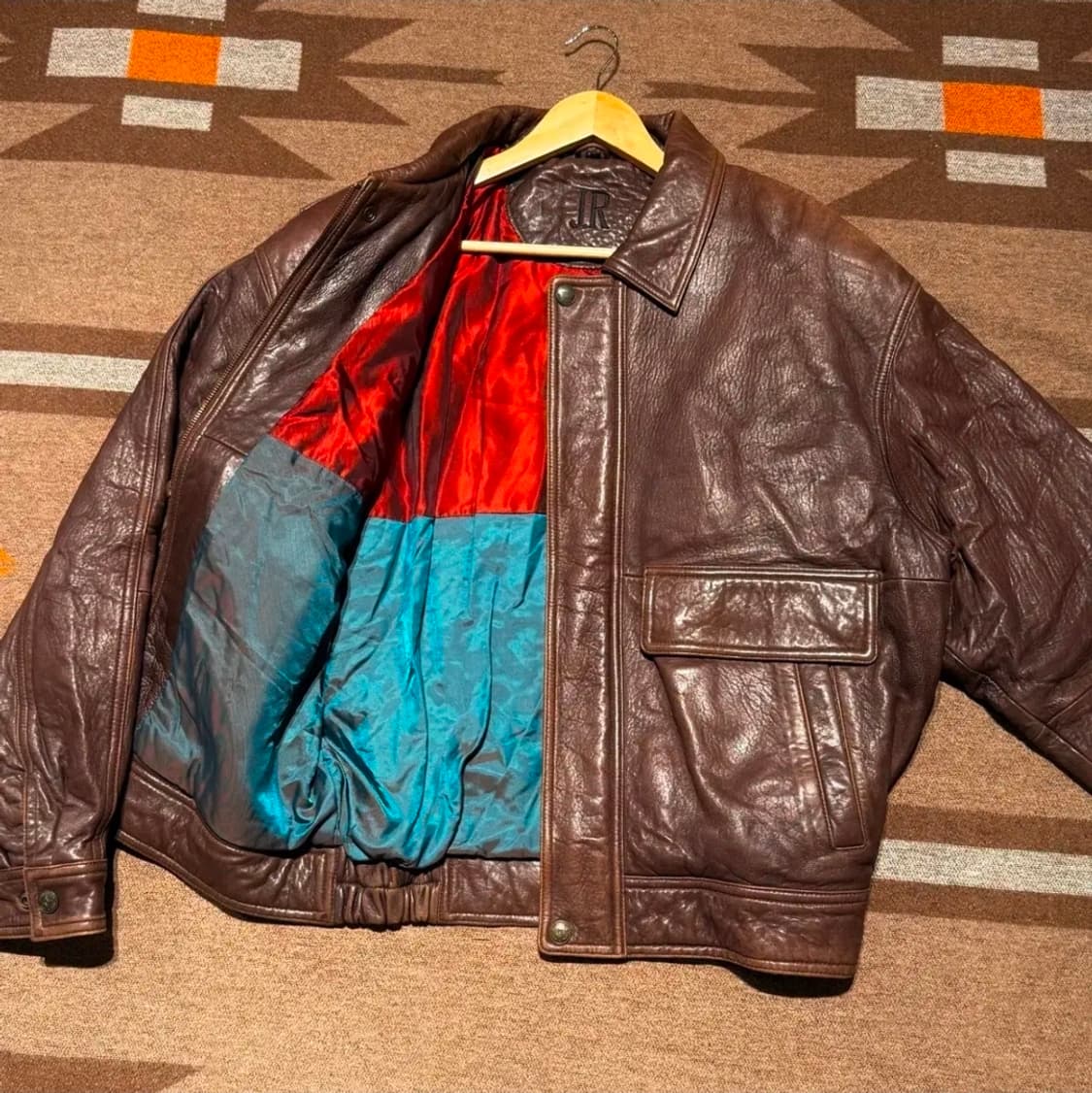 JR 빈티지 헤비 양가죽 A-2 레더 자켓 L 105 브라운 상품이미지2