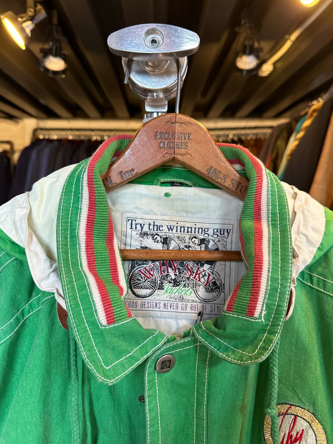 90s Why Sky 후드 바시티 자켓 상품이미지3