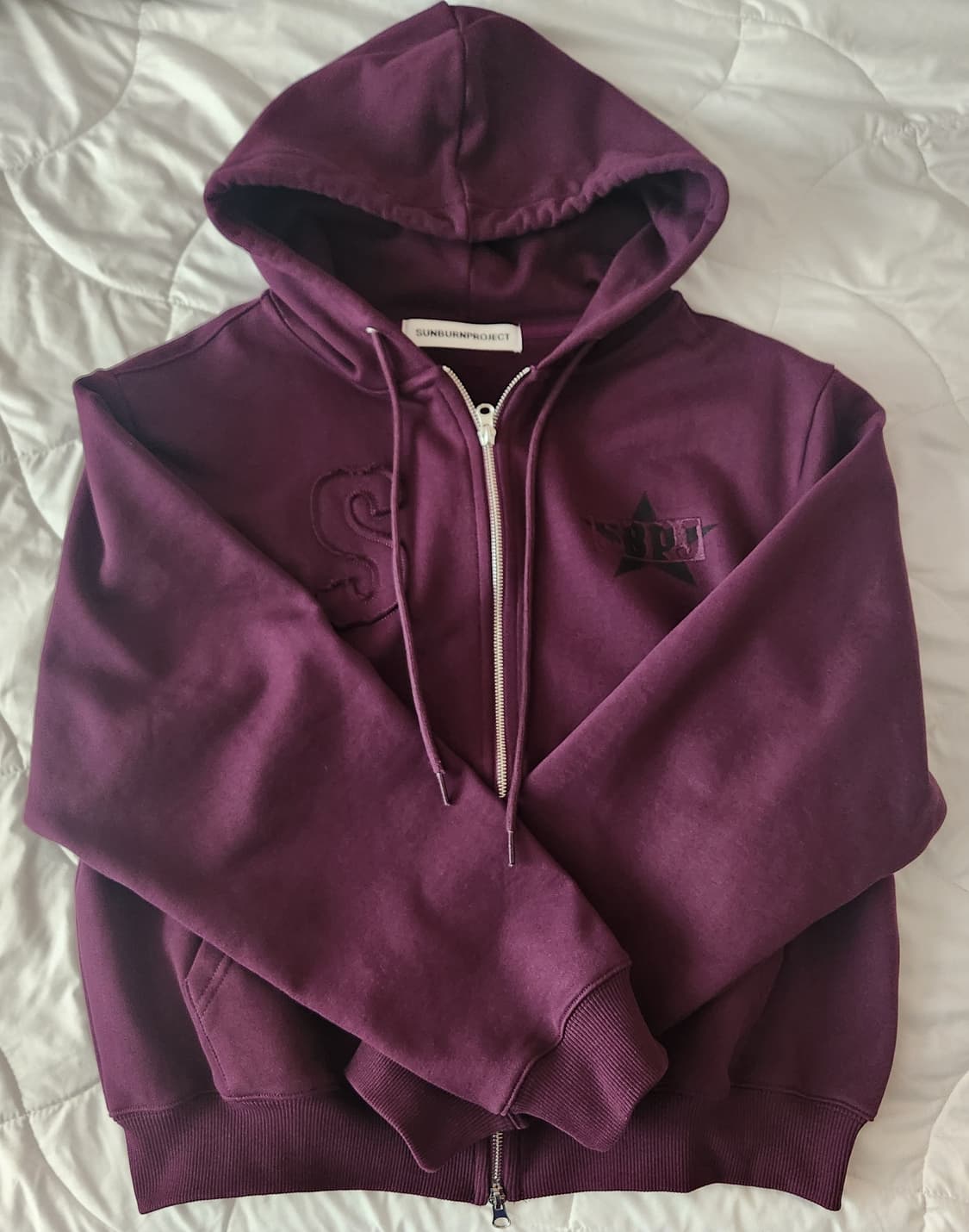 썬번프로젝트 로고패치 후드집업 상품이미지3