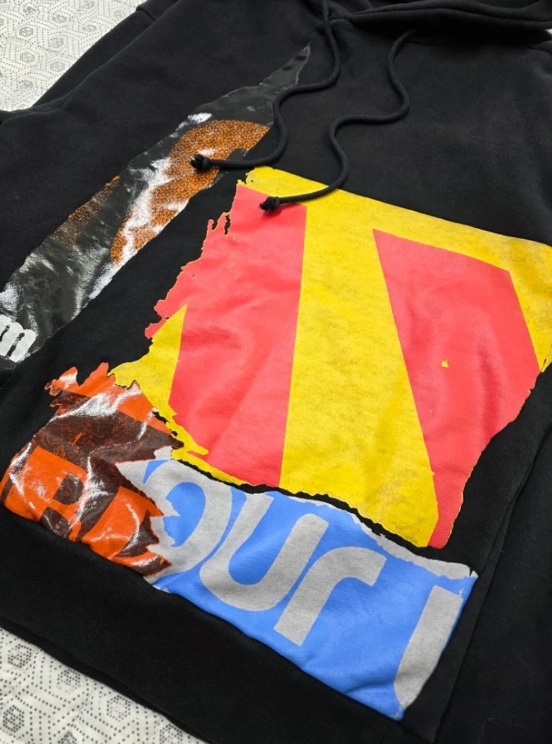 준지 블랙 프린팅 후드티 95 상품이미지7