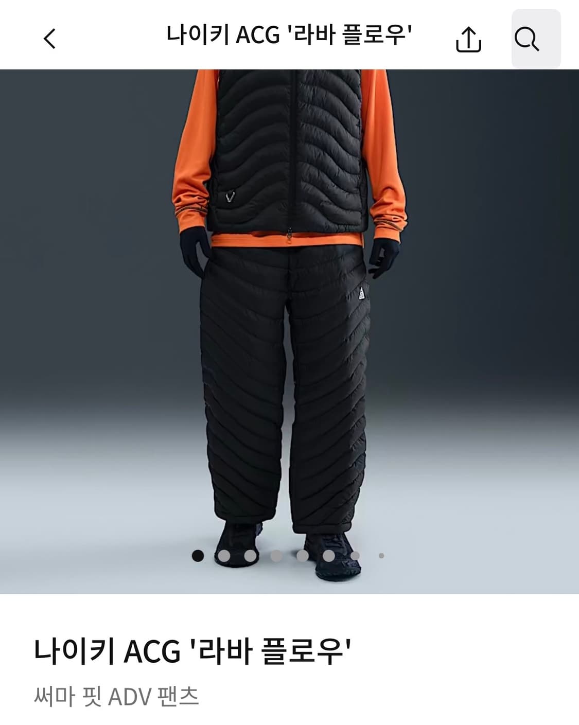 [새상품] 나이키 ACG 라바플로우 패딩 팬츠 (블랙, L) 상품이미지1