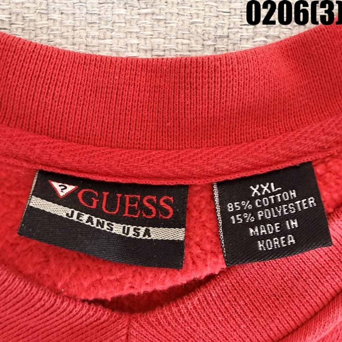 [XXL] 게스 JEANS 2000 레드 맨투맨 티셔츠 0206 상품이미지3