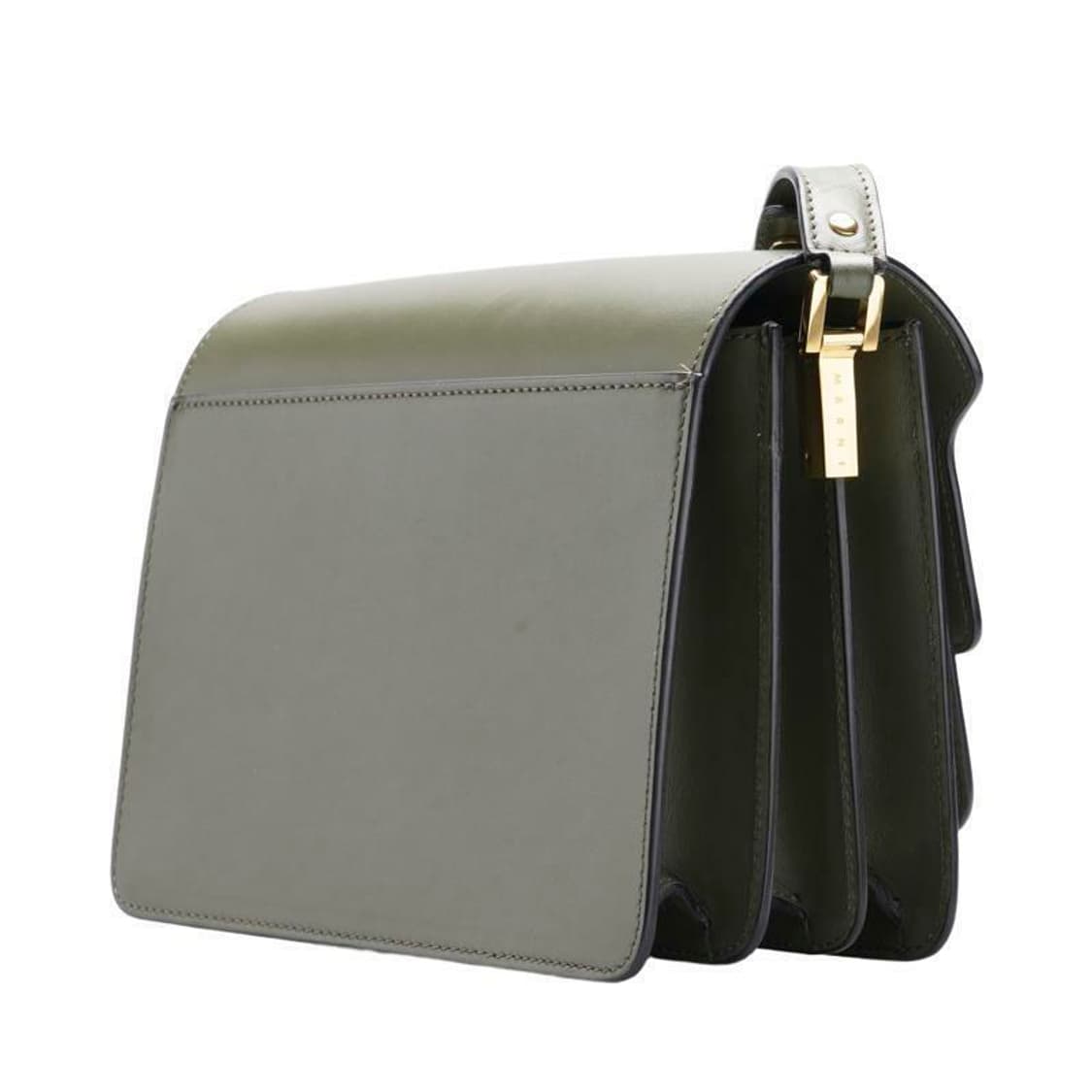 (중고) 마르니 카키 카프스킨 트렁크 미듐 숄더백 상품이미지2