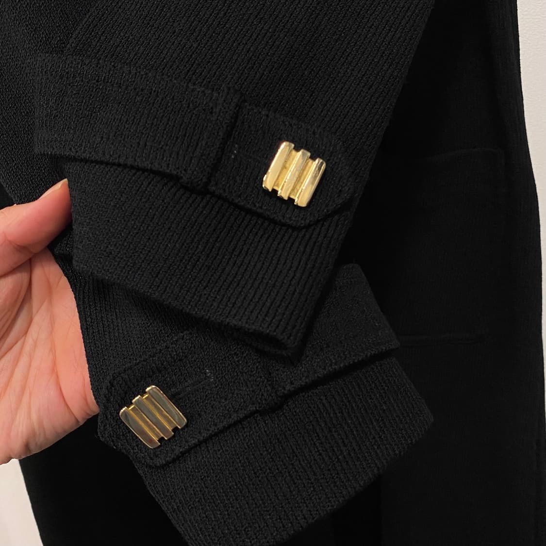 센존 금장 롱 니트 드레스 코트 상품이미지6