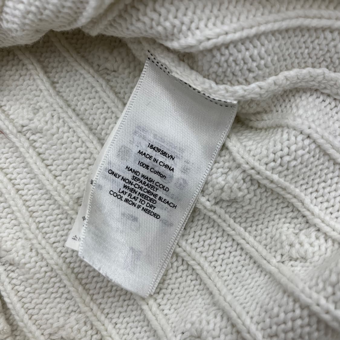 폴로 랄프로렌 네이비포니 화이트 꽈배기 브이 니트 S 상품이미지5