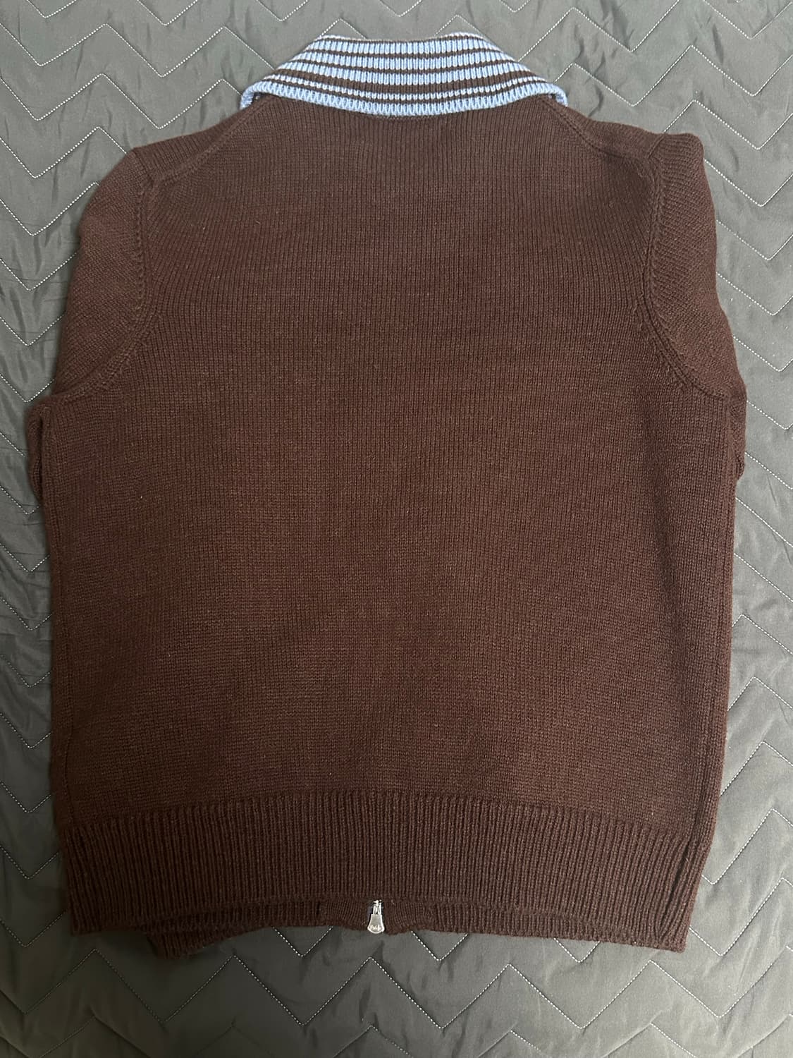 토니웩 콘트라스트 집업 블루종 브라운 상품이미지3