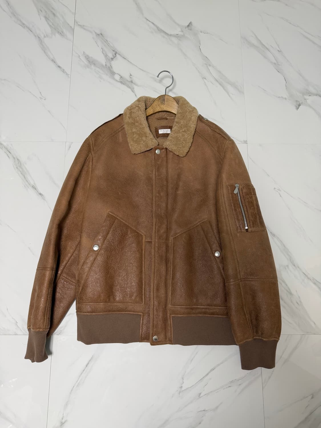 브루넬로쿠치넬리 에비에이터 풀시어링 무스탕 자켓  L 상품이미지3