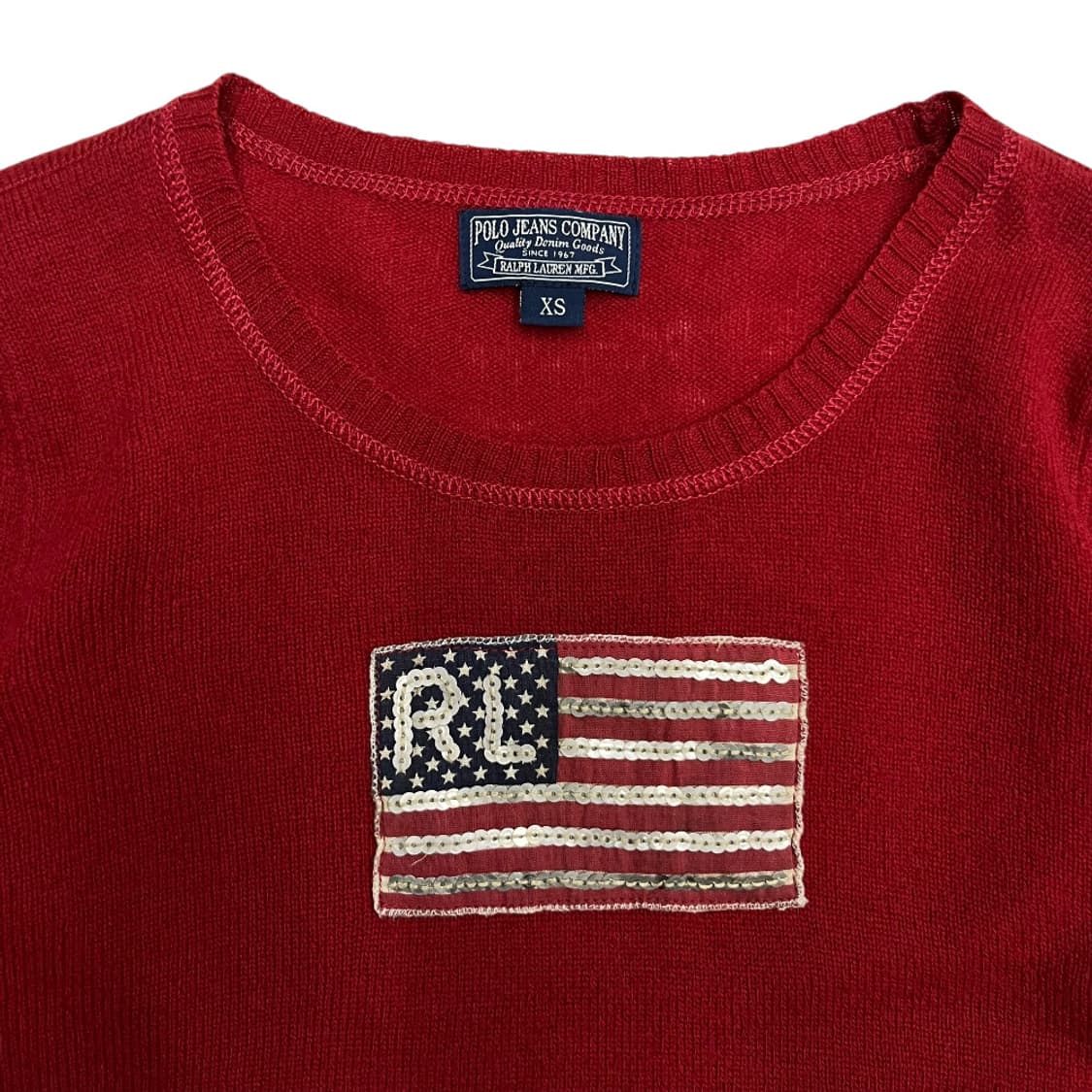 폴로 랄프로렌 컨츄리 스팽글 성조기 레드 니트 XS 상품이미지4