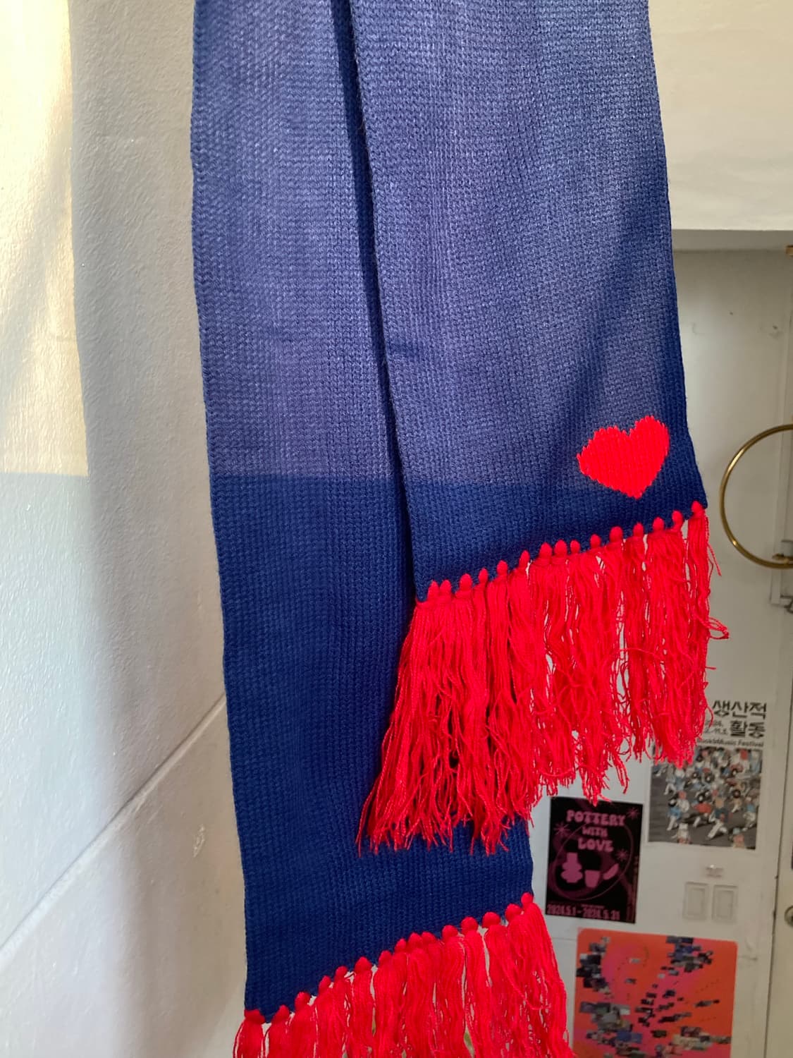 네이비 하트 머플러 상품이미지2