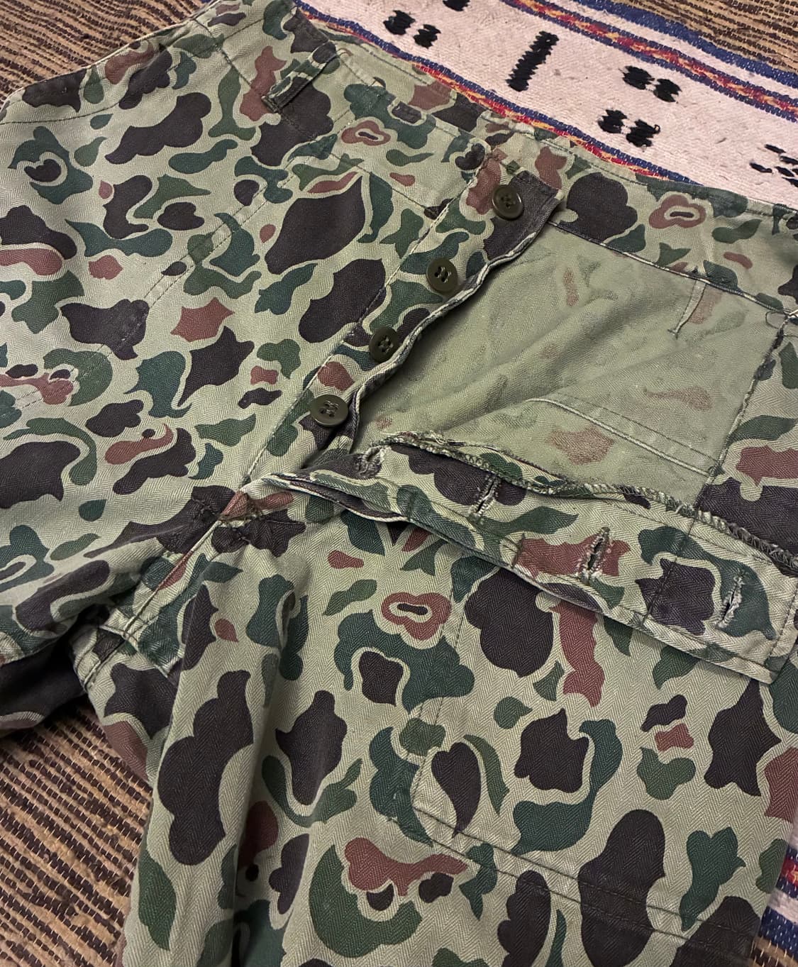 (30~32)80s korea 한국군 카모플라쥬 덕헌터 밀리터리팬츠 상품이미지3