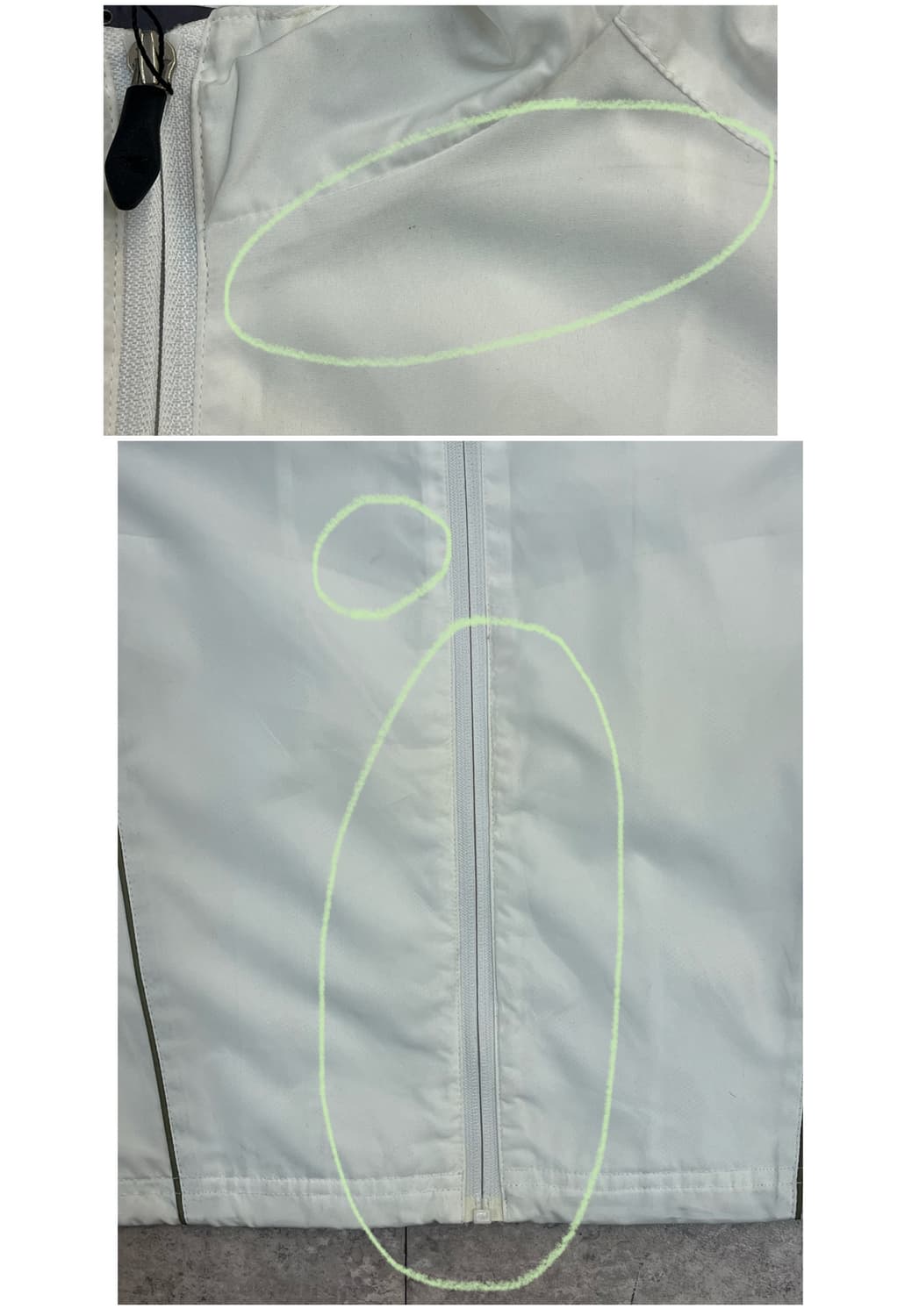 디아도라 배색 바람막이 화이트 110 #csz3746 상품이미지5