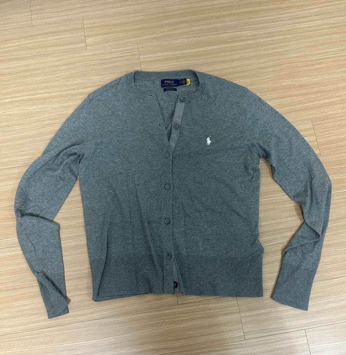 폴로 우먼 피마코튼 가디건 그레이 S 상품이미지1
