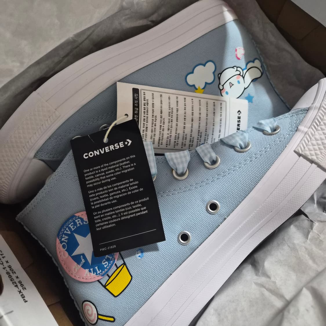 컨버스x산리오캐릭커즈 척케일러 올스타 시나모롤 베이비블루 (245) 상품이미지5
