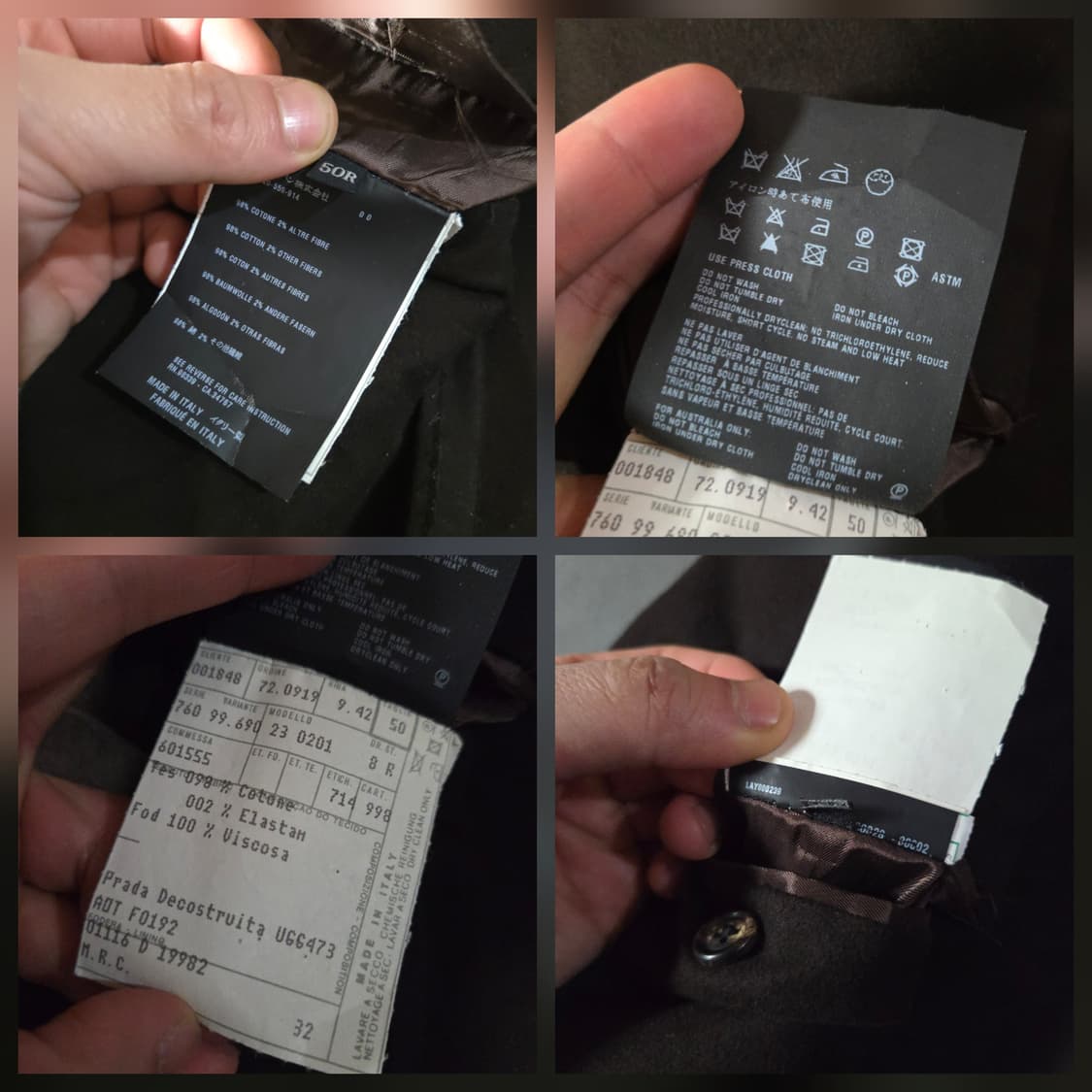 프라다 07FW 디스컨스트럭티드 벨루어 자켓 50R 에바노(초코브라운) 상품이미지5