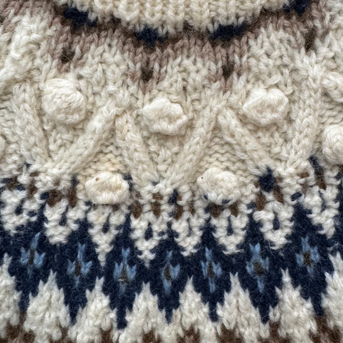 JPN VINTAGE 울 니트 노르딕 패턴 아이보리 상품이미지7