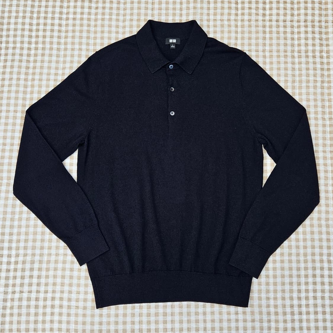 유니클로 울100 니트 카라티 남자100 상품이미지1