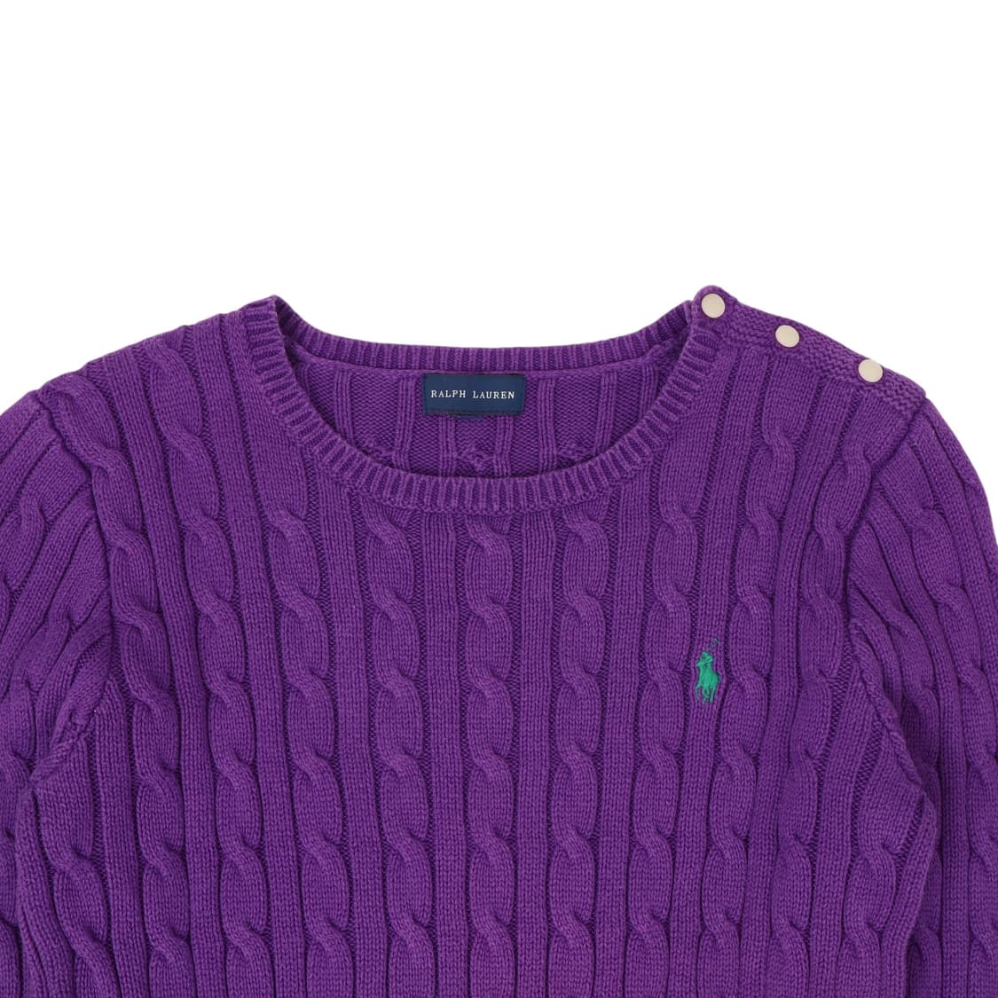 폴로 랄프로렌 퍼플 숄더버튼 케이블 니트 상품이미지2