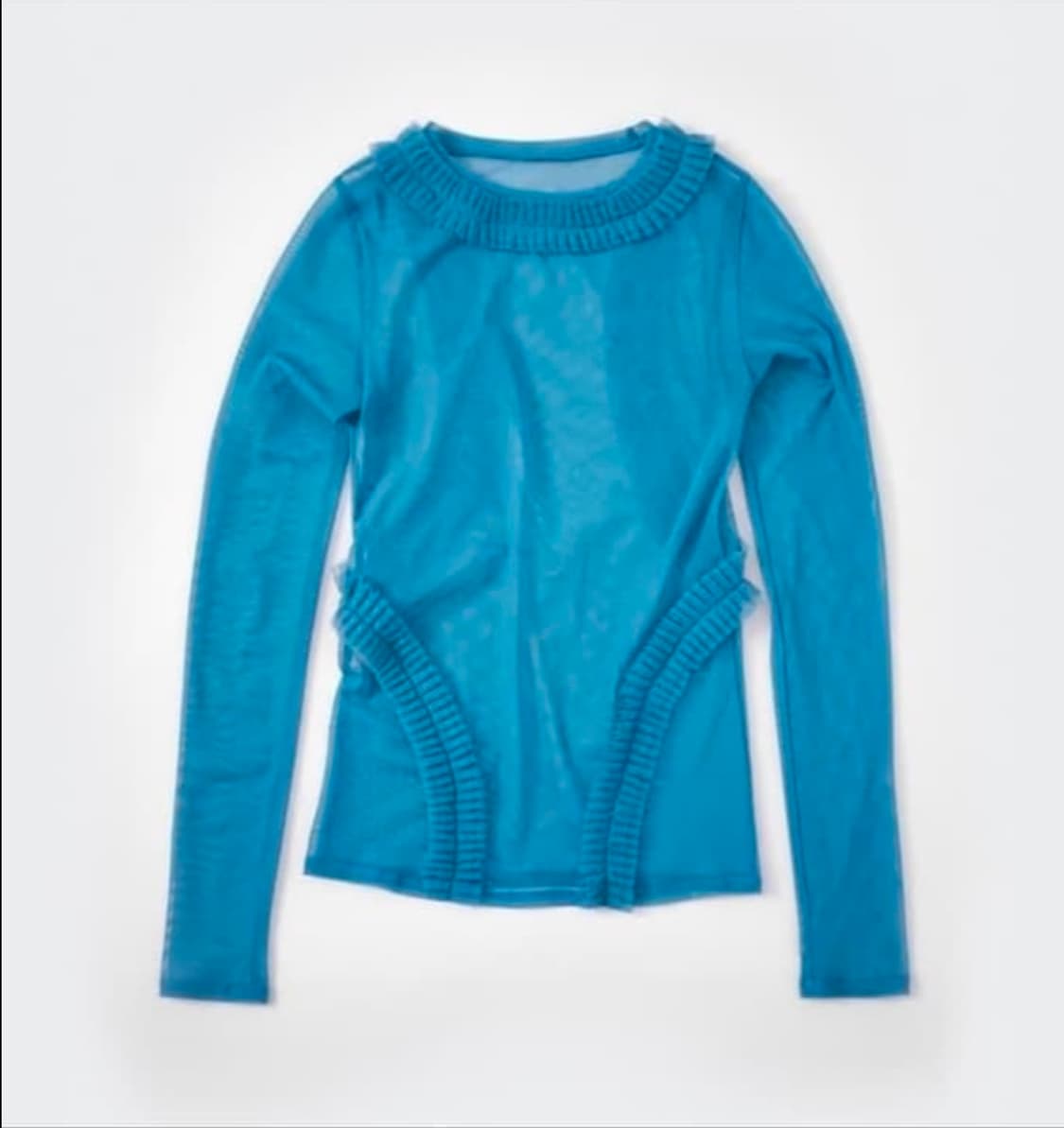 구해요) 울리카상투스 플리츠 메쉬 탑 블루 상품이미지1