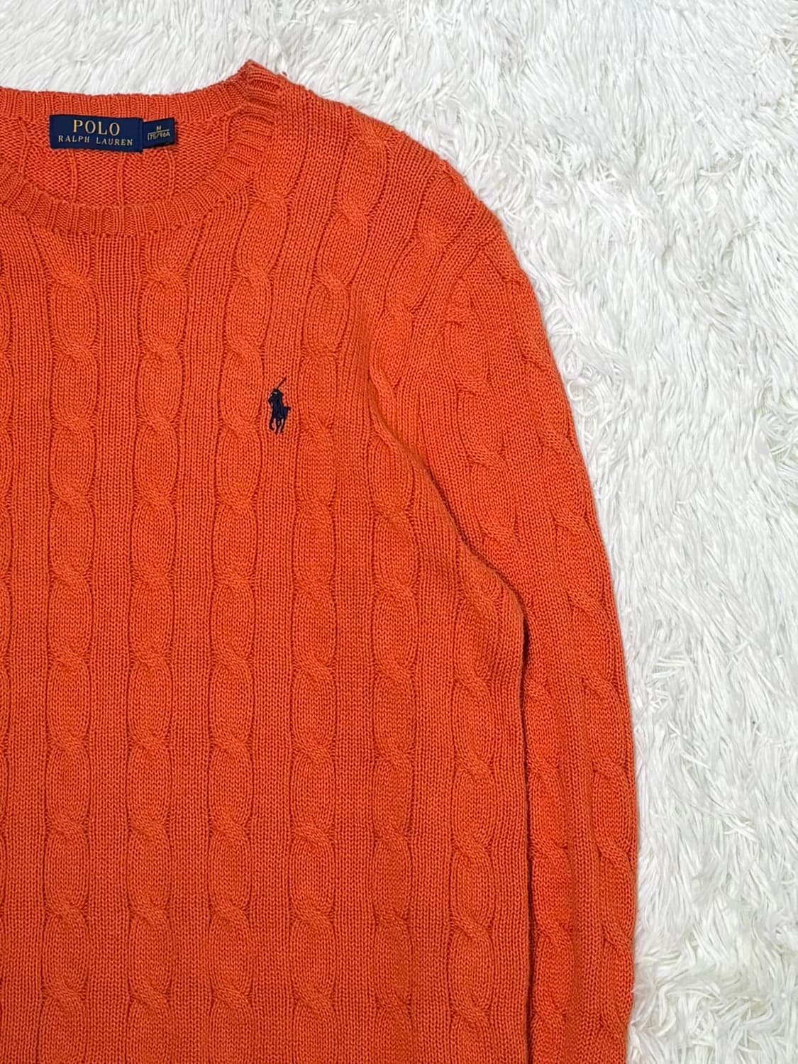 폴로랄프로렌 네이비포니 오렌지 케이블 니트 상품이미지5