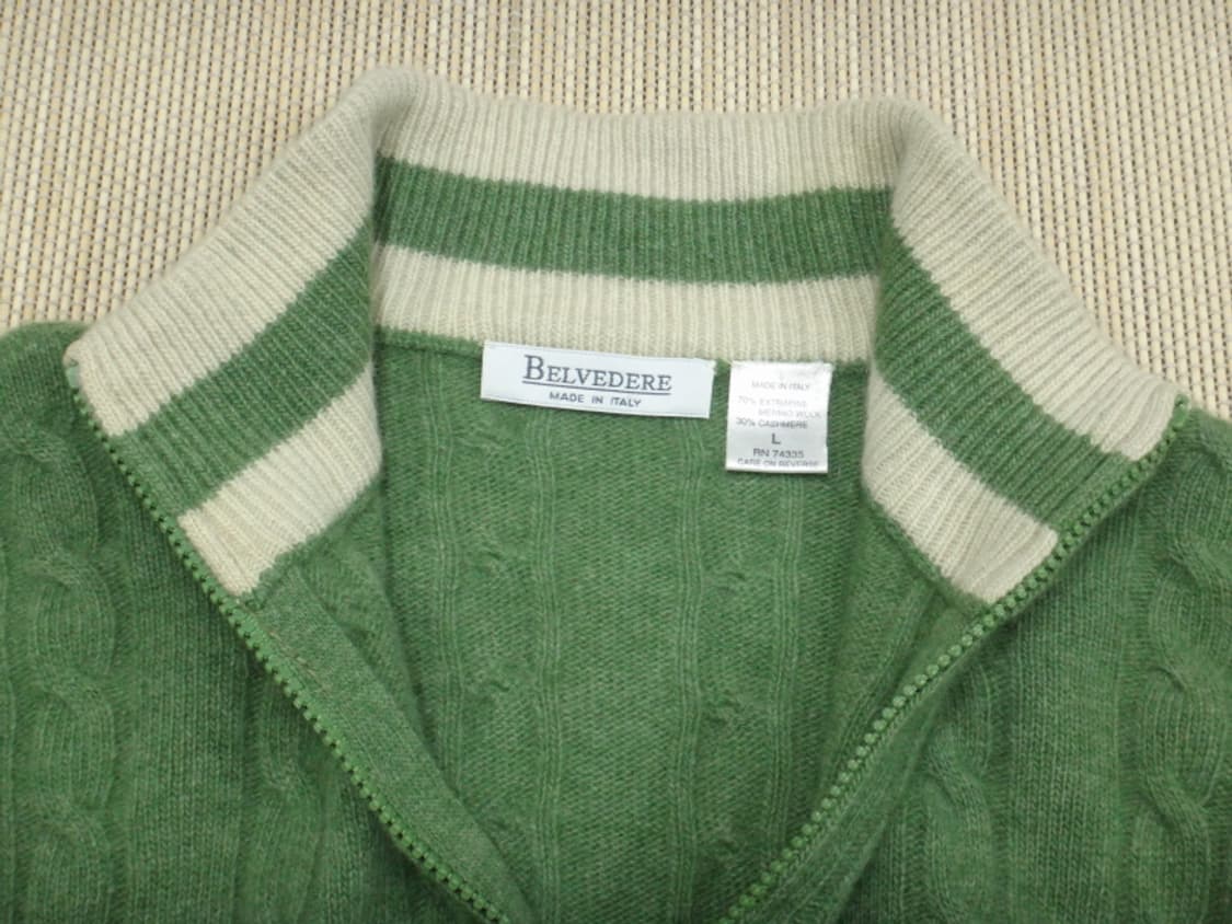 (L) BELVEDERE 이태리 울 반집업 터틀넥 니트 상품이미지7