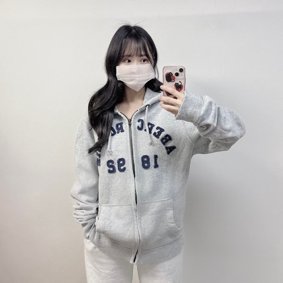 아베크롬비 아치 로고 후드집업 그레이 상품이미지1