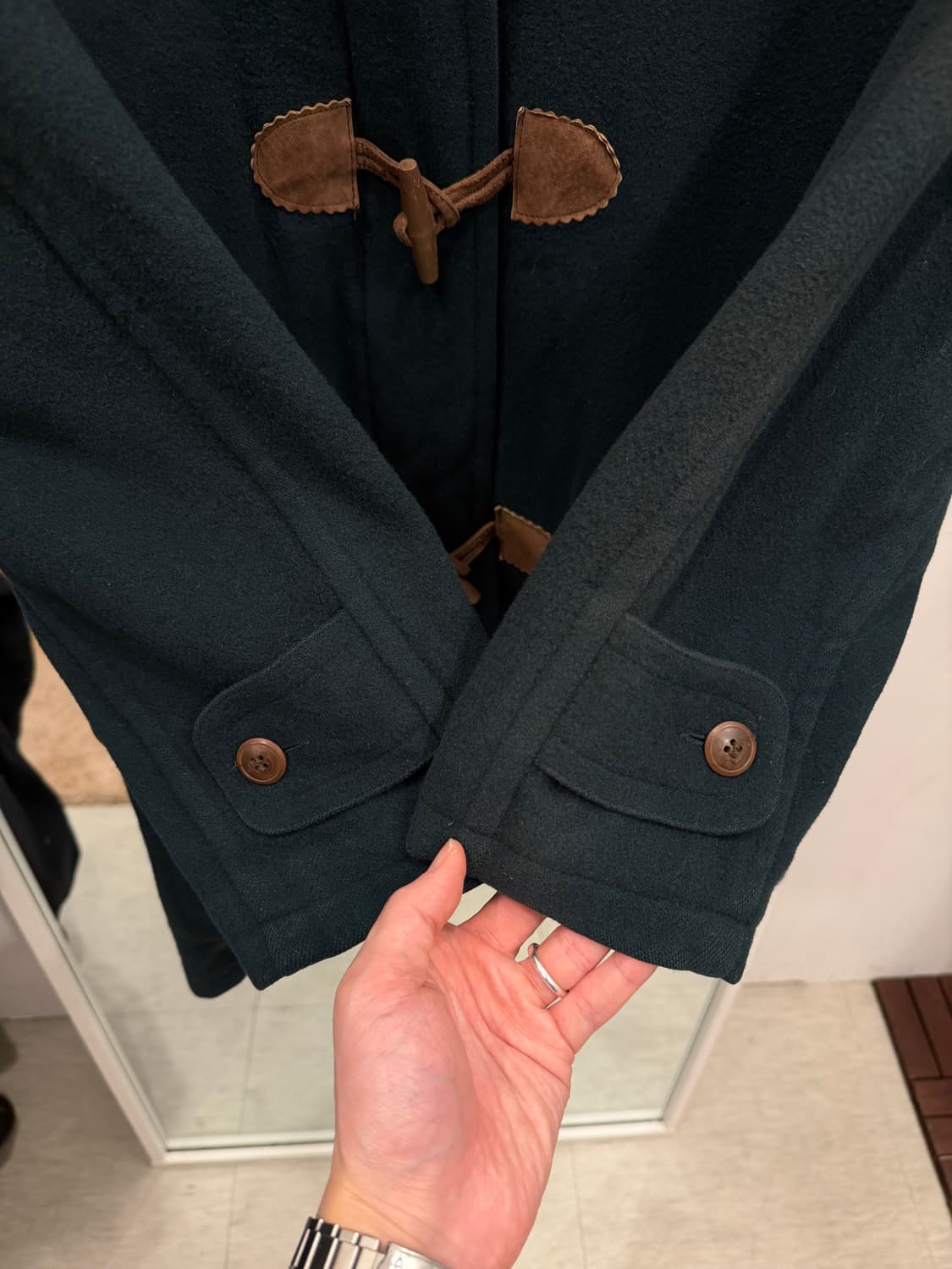 80s L.L.Bean 엘엘빈 울 집업 더플 코트 (made USA) 상품이미지4