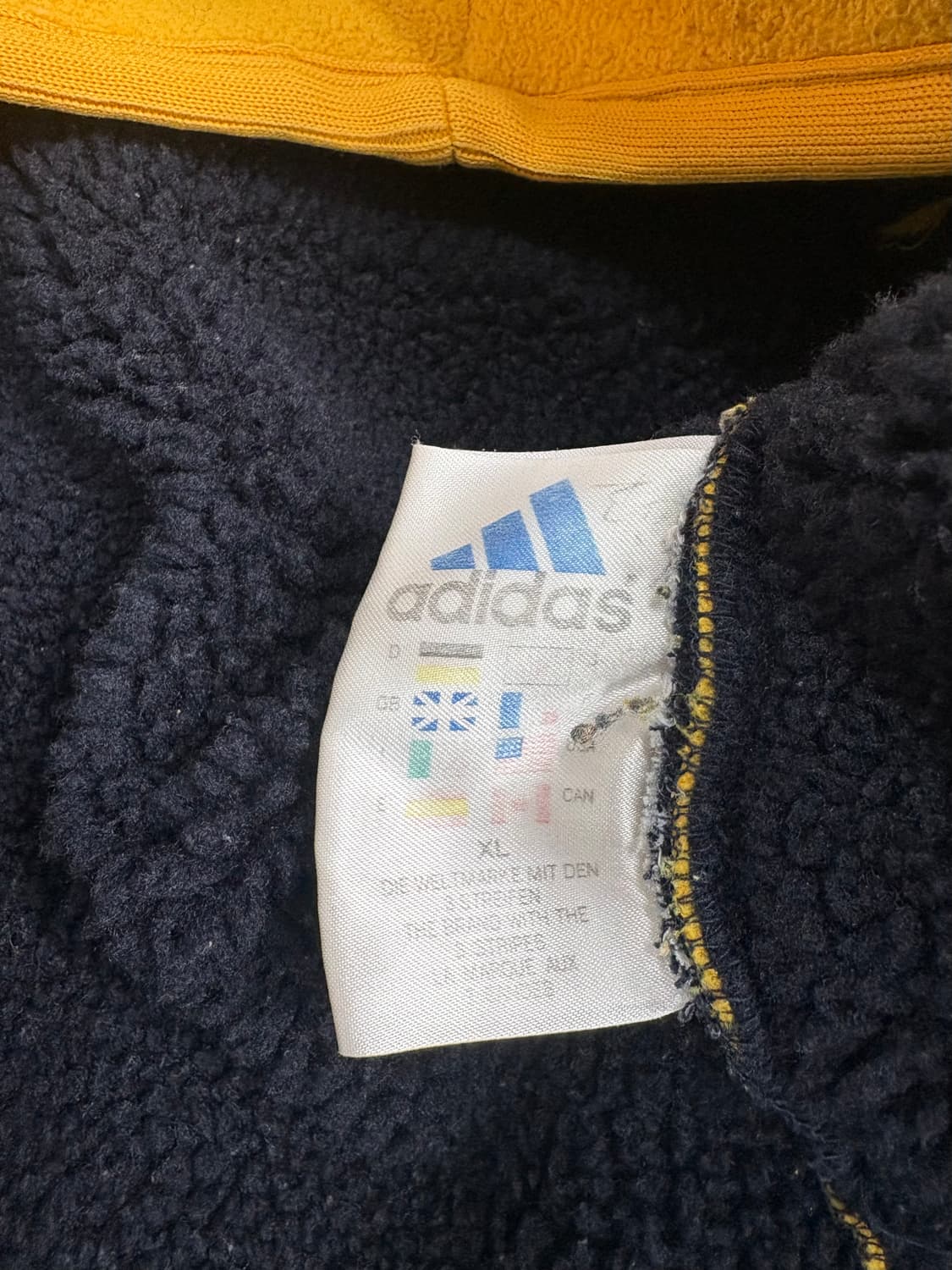 아디다스 플리스 후드집업 옐로우 상품이미지6