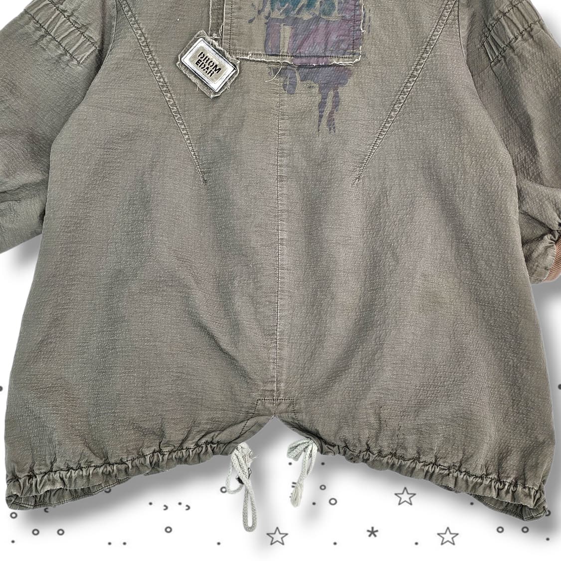 F  DROM EDAR 빈티지 그런지 워싱 집업 반팔 자켓 상품이미지7