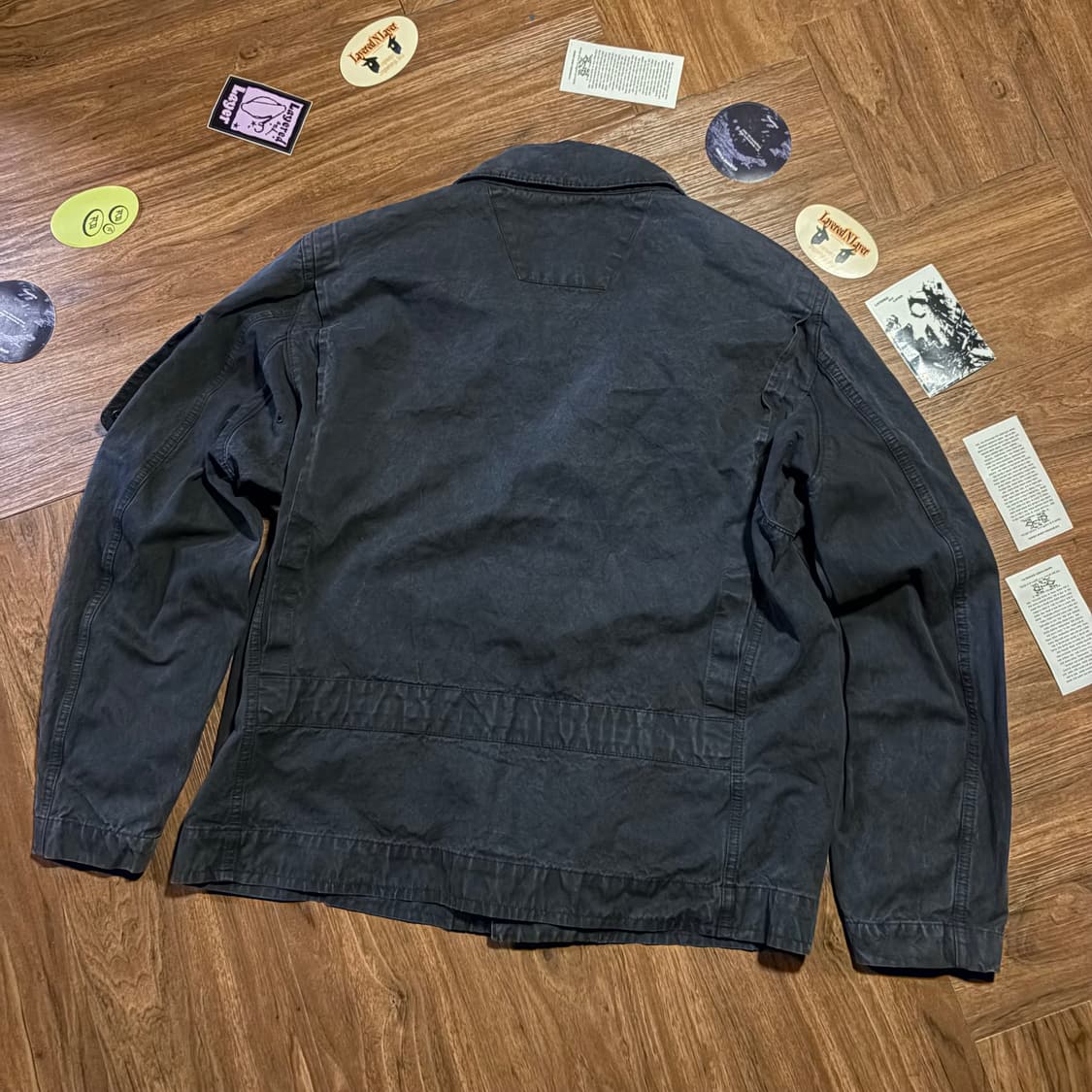 90s Stone island 람포 집업 가먼츠 다이드 트러커 자켓 상품이미지4